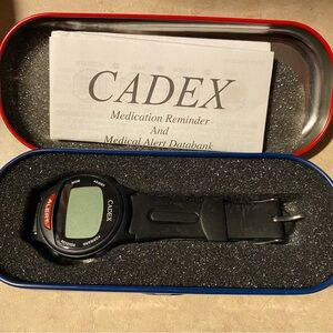 Cadex 12 Medication Reminder Medical Alert Databank Digital Wristwatch Seniors